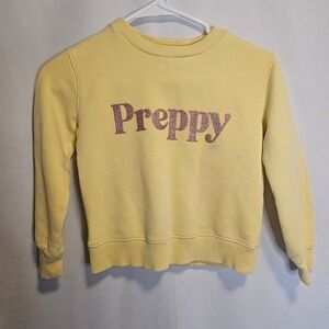 Vineyard Vines Preppy Kids Butter Yellow Sweatshirt XS (5-6) Glittery Purple